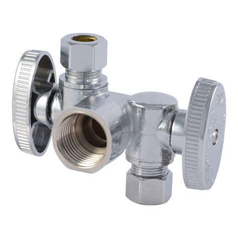Lowes shut off valve - SharkBite1/2-in Pex Barb x 3/8-in Od Compression Brass Quarter Turn Stop Angle Valve 4-Pack. 182. Multiple Options Available. • 1/2-in PEX Barb x 3/8-in OD Compression Angle Valve. • Lead free chrome-plated DZR brass construction for durability and reliability. • Quarter-turn handle for easy on/off flow control. Find My Store. 